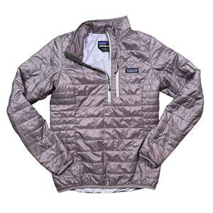 Patagonia Women's Nano Puff Pullover 1/4 Zip Puffer Jacket Lilac Lavender Purple